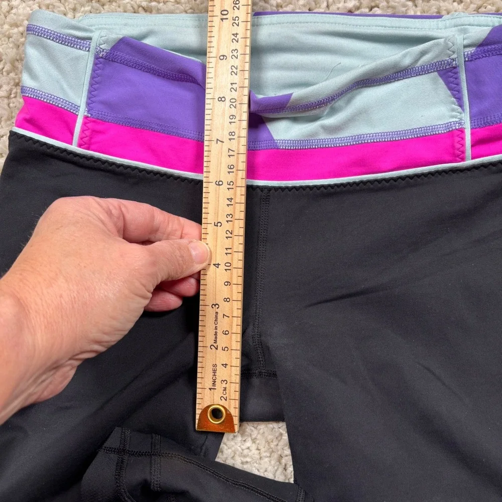Lululemon Black Run‎ Crops Capri Leggings Women's Size Medium